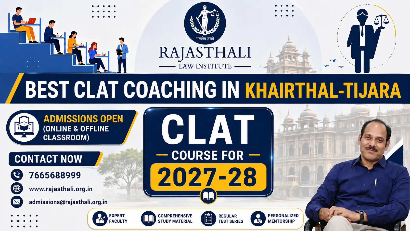 Read more about the article Best CLAT Coaching in Khairthal-Tijara – Rajasthali Institute