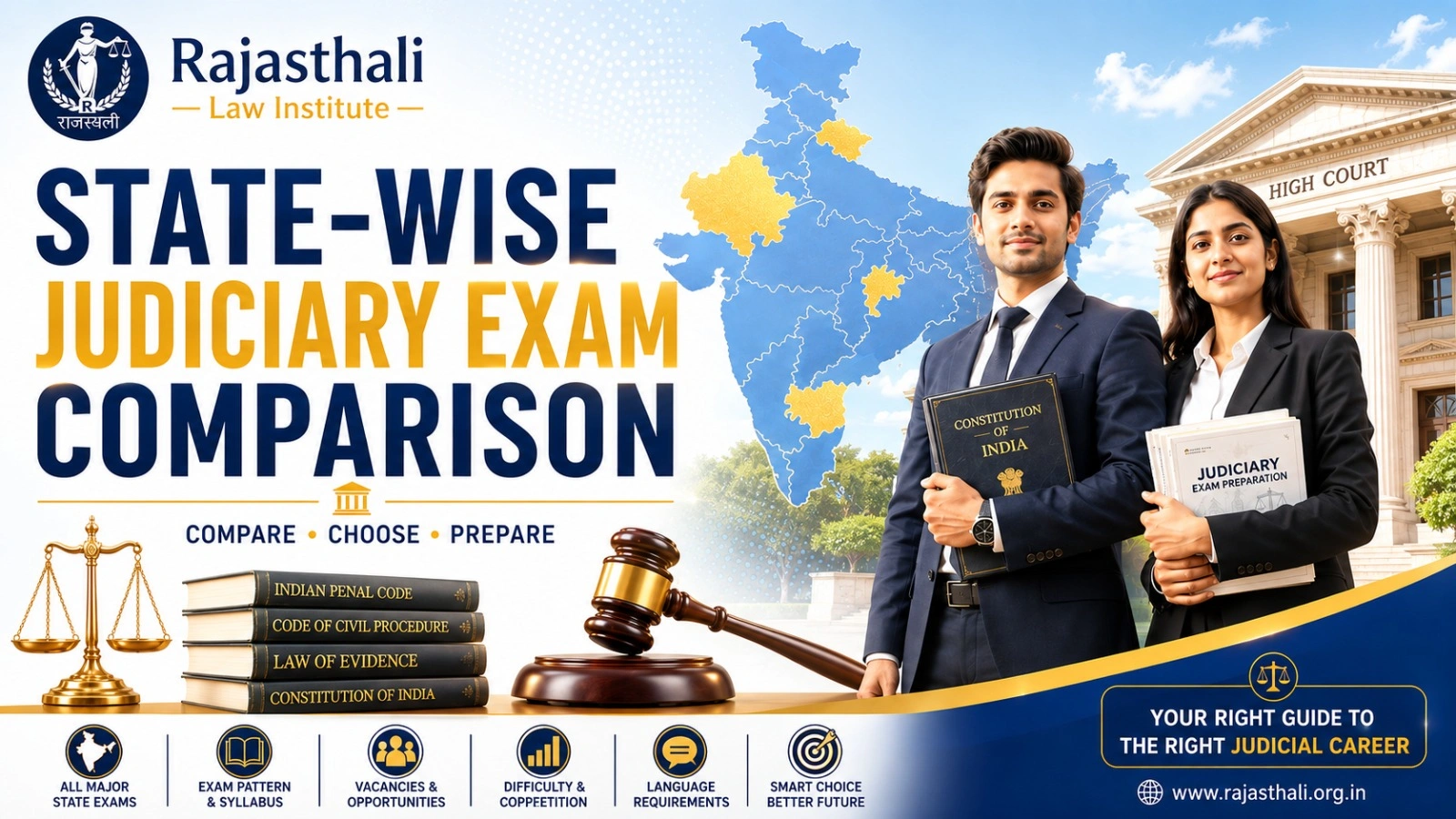 Read more about the article State-Wise Judiciary Exam Comparison: Which State Is Best for You?