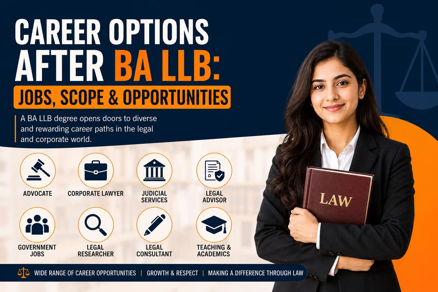 Read more about the article Career Options After BA LLB: Jobs, Scope & Opportunities