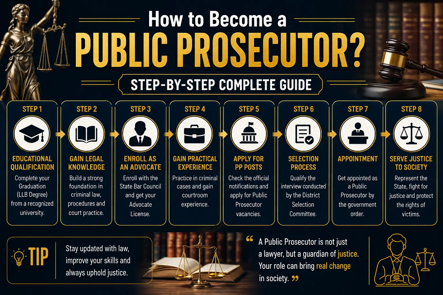 Read more about the article How to Become a Public Prosecutor? Step-by-Step Complete Guide